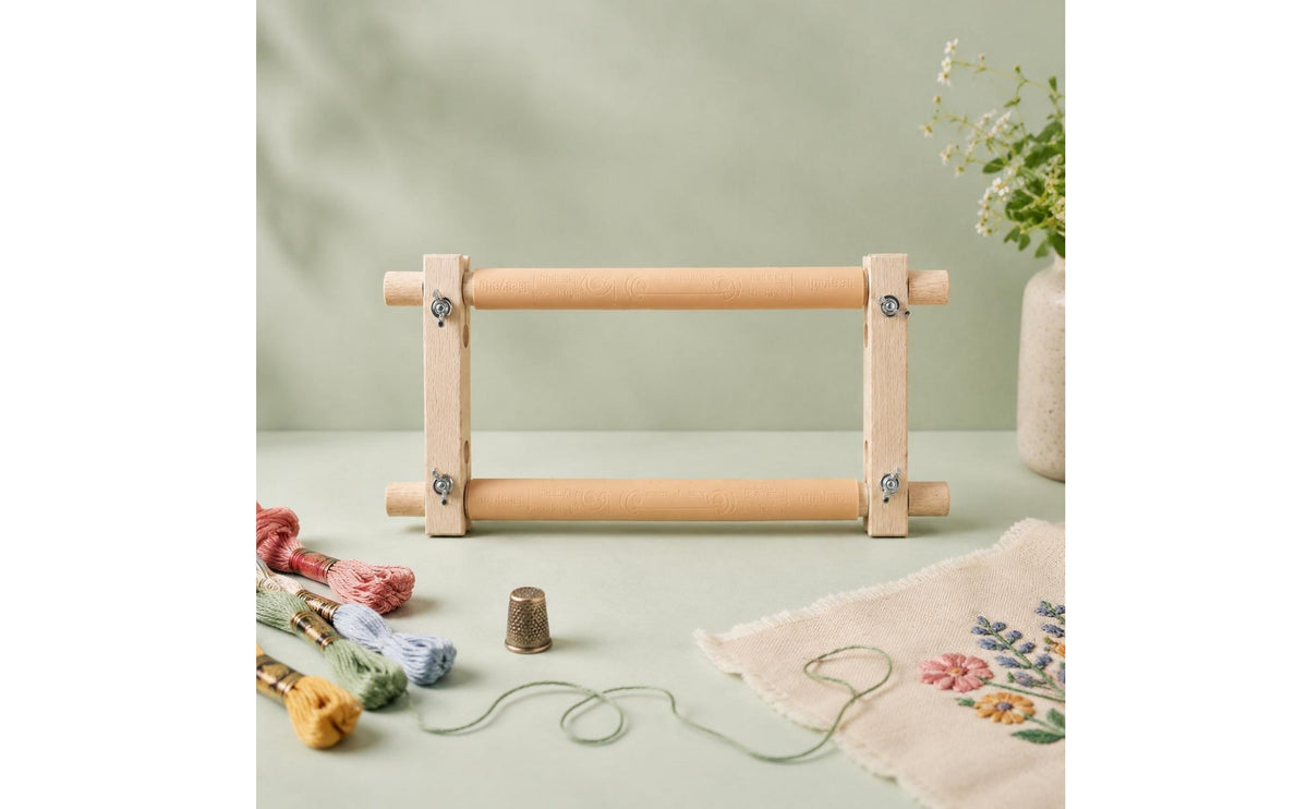Beech Wood Embroidery Frame Upright Side Supports Wooden Embroidery Frame Cylindrical Crossbars Craft Tool