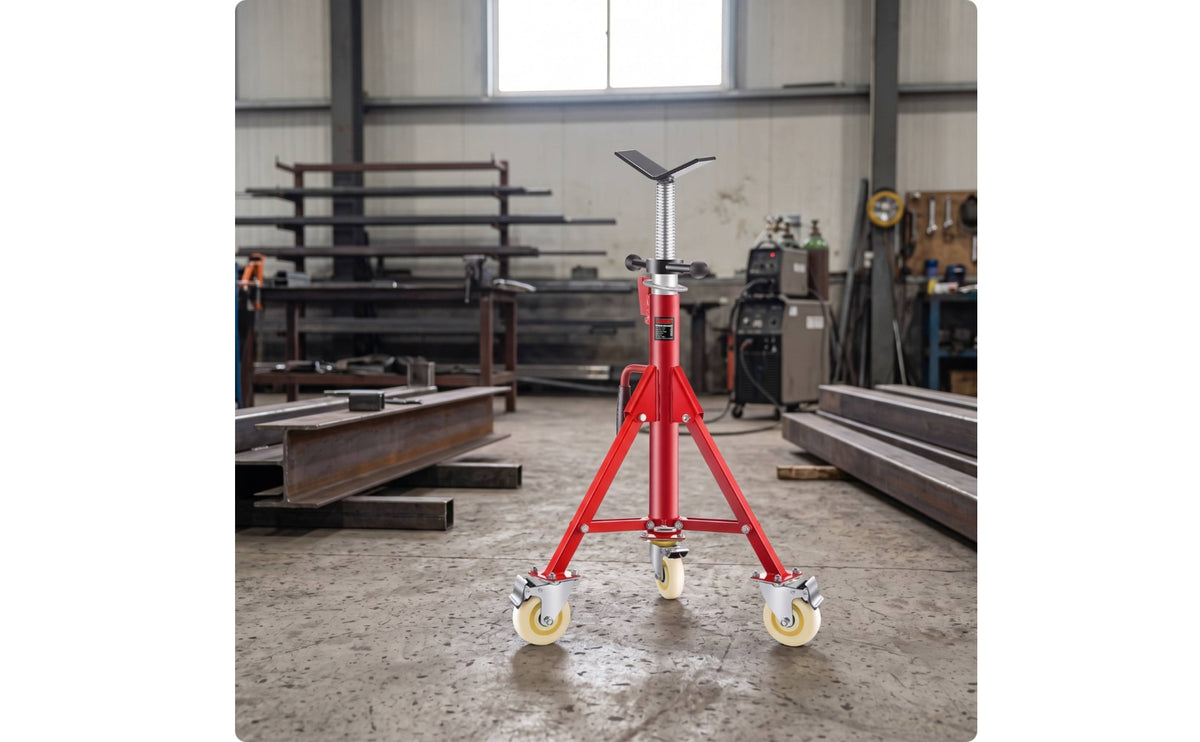 tube Stand with Wheels Portable V-Shaped Head tube Stand Hardware for Welders