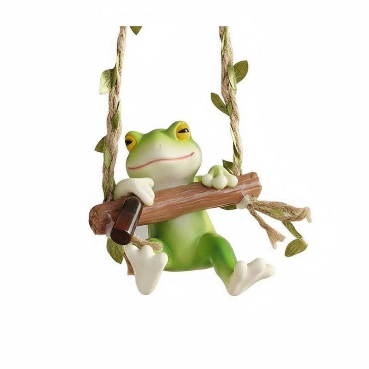 Frog Swing Decoration Cute Frog Ladder Hanger Resin Outdoor Decor for Garden