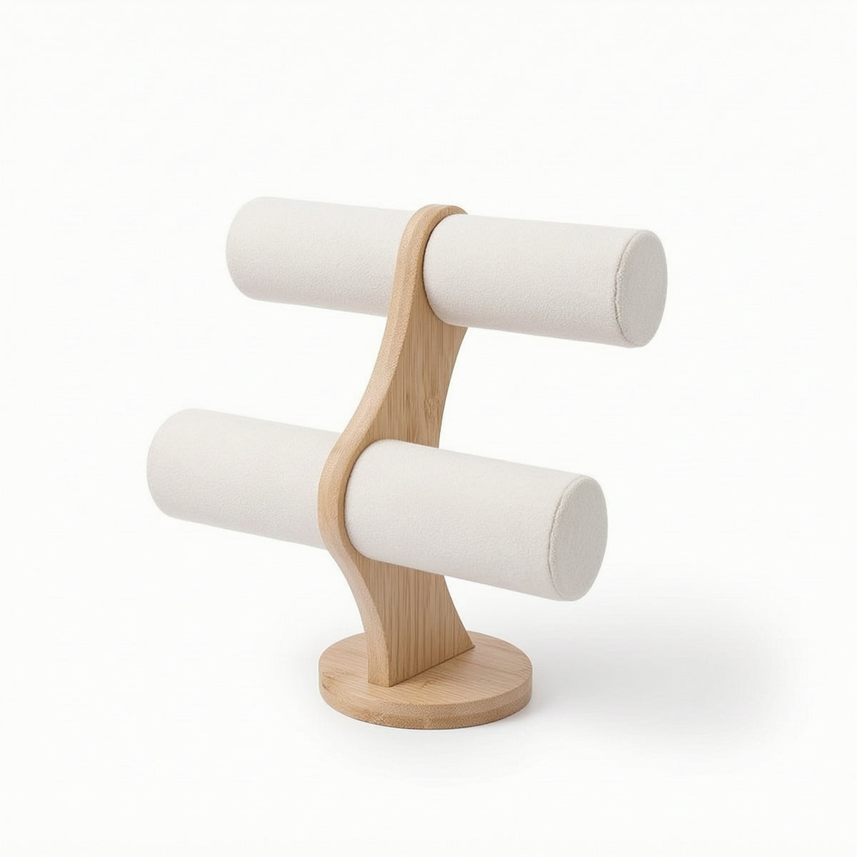 T Stand Display with Wooden Base Jewelry Accessory Holder Lightweight Jewelry Display Stand Dresser