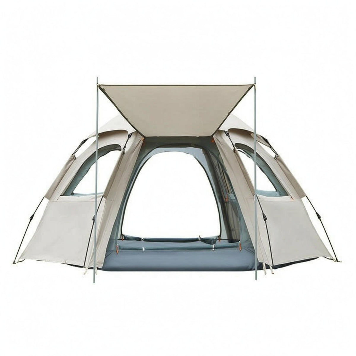 Quick Opening Automatic Camping Tent Mesh Panels Hexagonal Tent Freestanding Outdoor Shelter Canopy Top