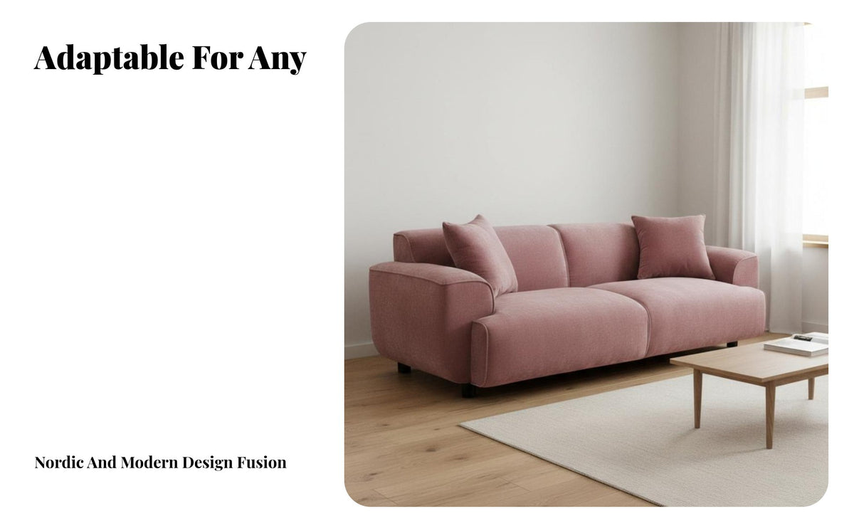 3-Seater Retro Sofa Oil Wax Finish 3-Seater Settee Vintage Design Couch for Apartment Dwellers, Homeowners, Living Room, Lounge Area, Bedroom