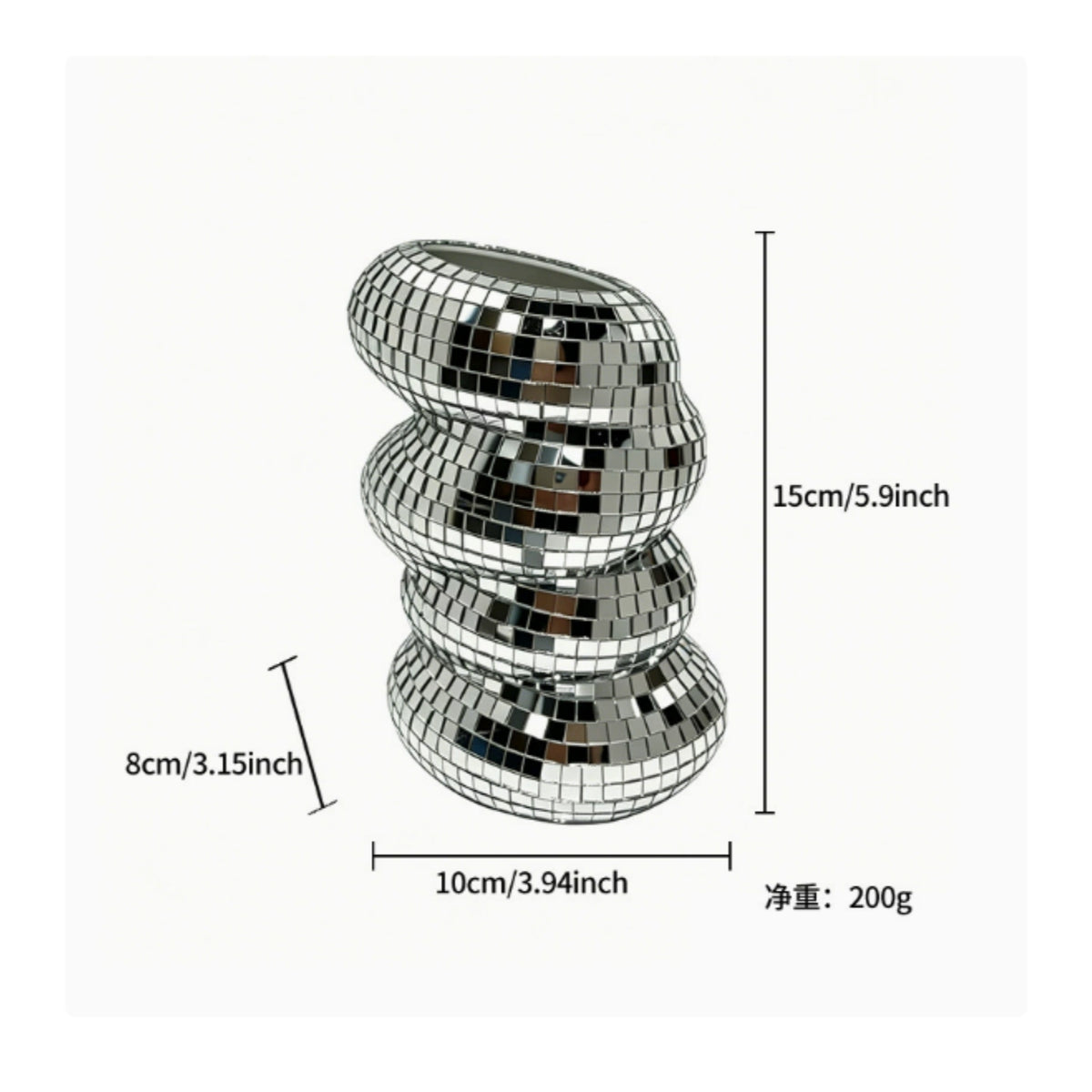 Mirrored Mosaic Vase Compact Holder with Mosaic Tiles Modern Makeup Brush Holder Elegant for Students