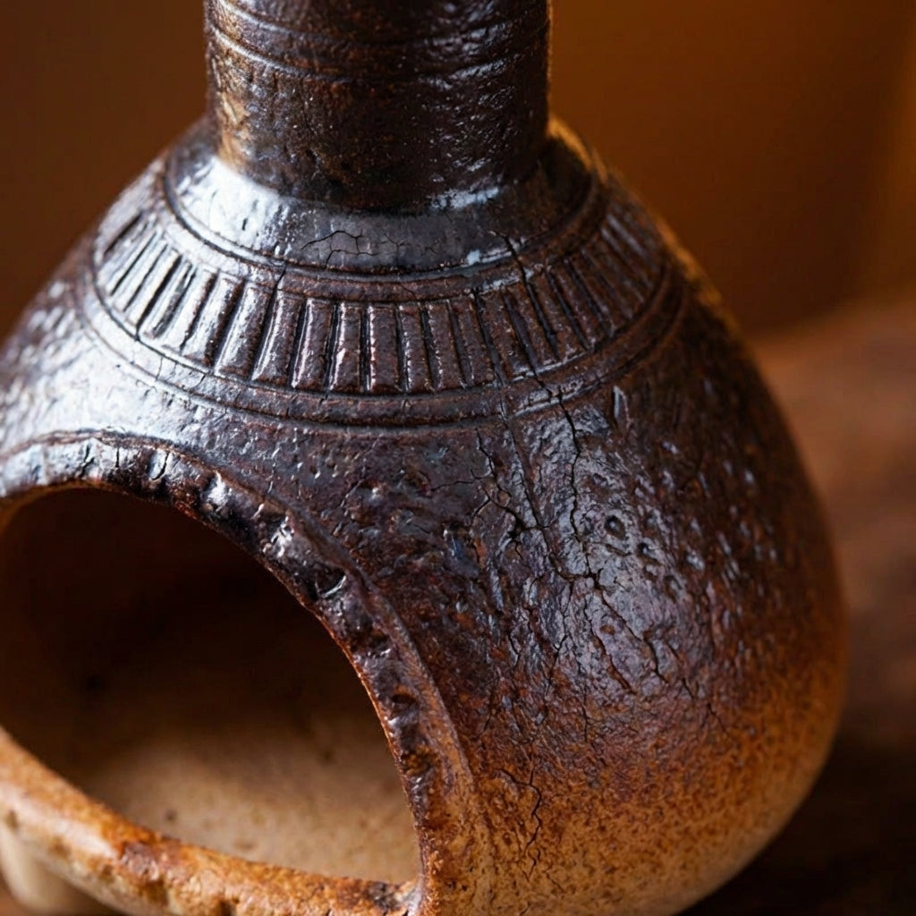 Clay Chimenea Palo Santo Holder – Ceramic Incense Burner with Chimney for Sage, Wood Sticks, Cones – Handcrafted Smudge Pot for Yoga, Meditation, Aromatherapy