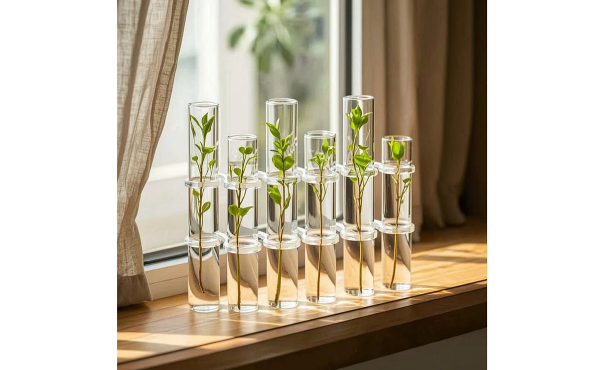 Modular Glass Test Tube Vase Minimalist Test Tube Vase Elegant Propagation Station Transparent for Windowsill