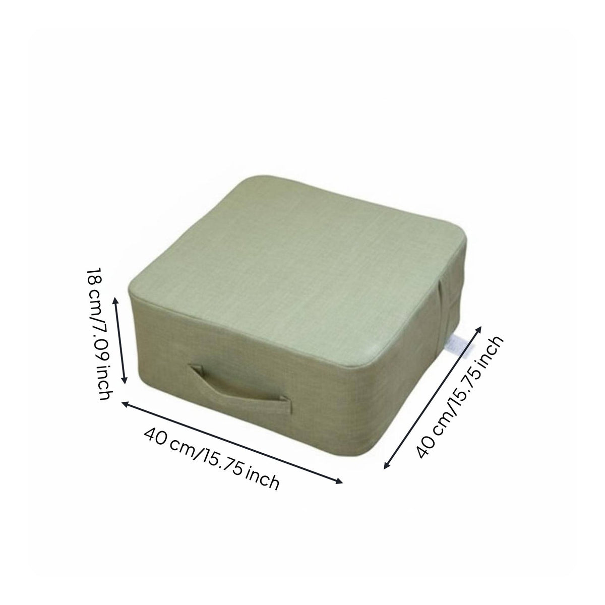 Removable and Washable Square Floor Cushion Linen Material Tatami Seat Cushion Natural Material for Living Room, Bedroom, Bay Window