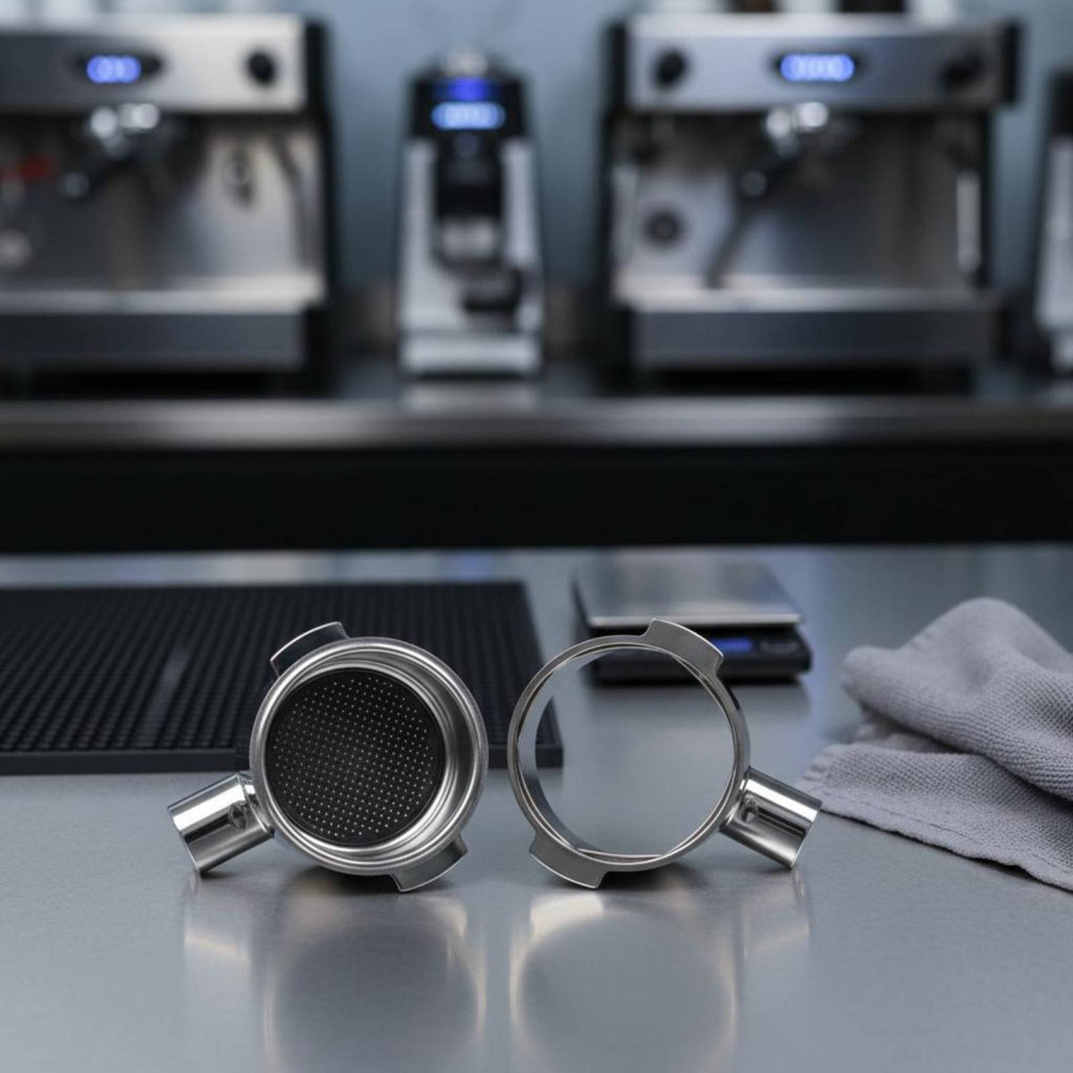 304 Stainless Steel 51mm Bottomless Portafilter Food Grade Material 51mm Portafilter Rust-Resistant Double Ear Filter Holder Detachable Design for Baristas, Home