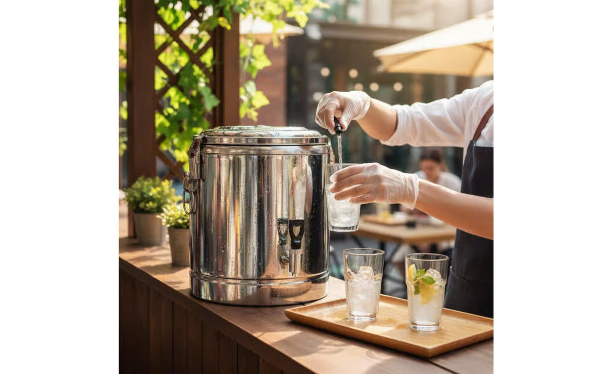 Stainless Steel Insulated Barrel Full Polyurethane Foam Insulation Insulated Soup Bucket Portable Commercial Food Warmer Barrel for Caterers