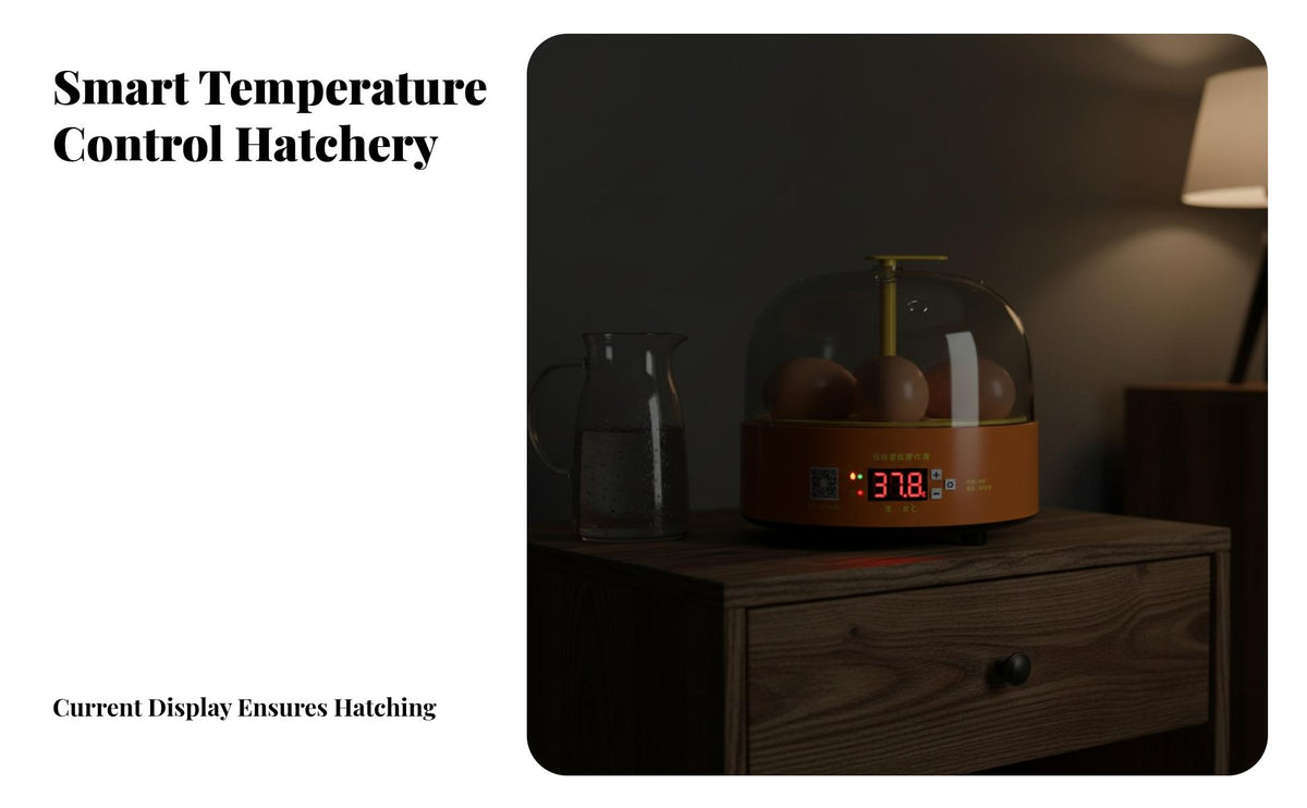 Mini Egg Hatchery Adjustable Temperature Control Egg Hatching Machine 360° View Automatic Chick Hatcher for Kids, Classroom, Science Project, Home