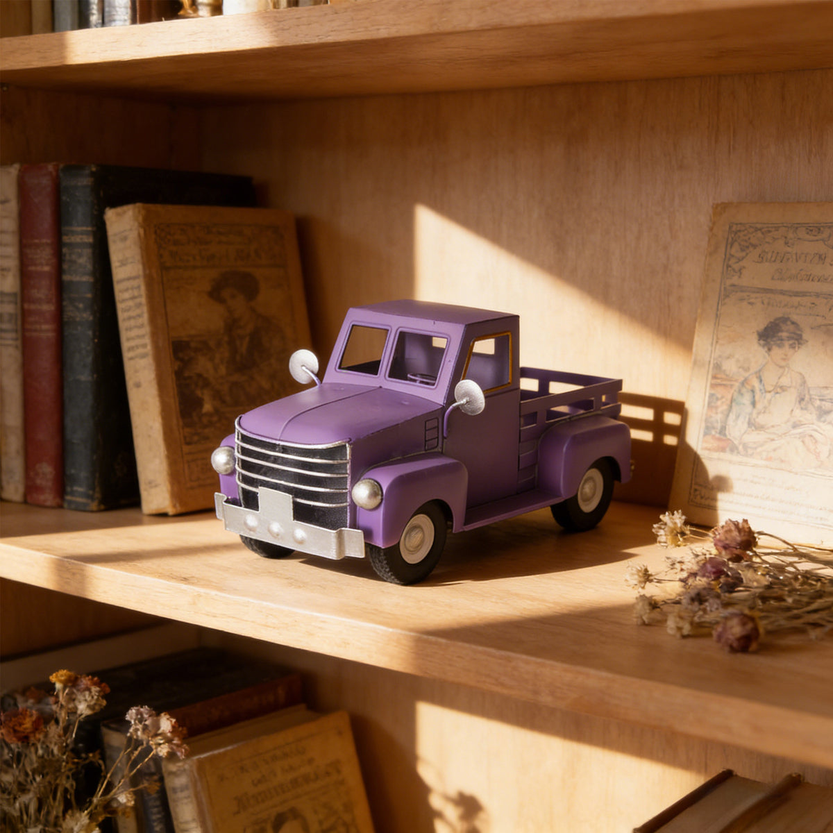 Vintage White Truck Decoration for Christmas Scene