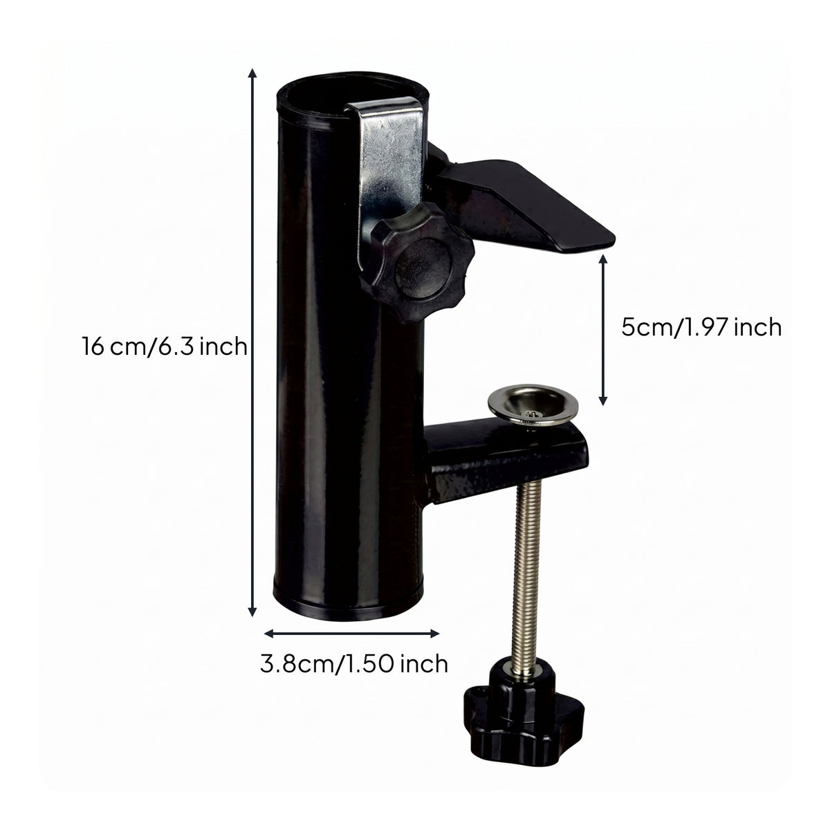 Cylindrical Socket Umbrella Clamp Bracket Metal Patio Umbrella Clamp Compact Outdoor Hardware Adjustable