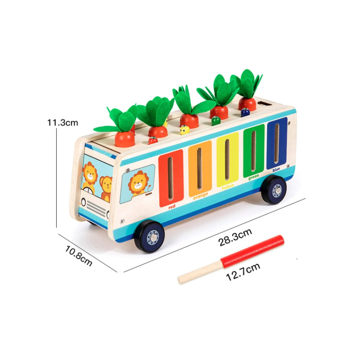 Child-Centered Inspired Multifunctional Activity Toy Early Learning Wooden Shape Sorter Cart Educational Wooden Shape Sorter Bus Child-Safe Design for Toddlers, Babies, Preschoolers
