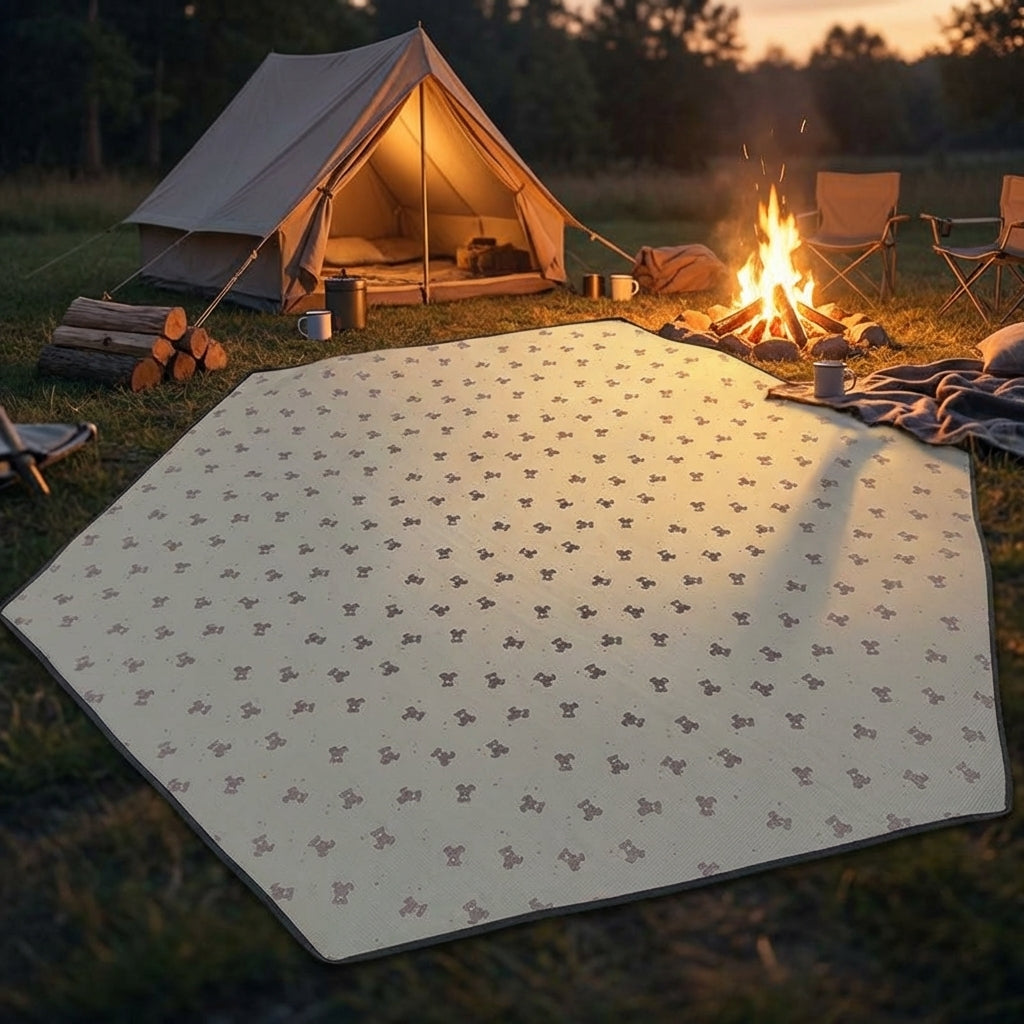 Camping Mat and Sleeping Mat with Aluminium Foil, Hexagon Outdoor Mat with 2 Insulation Layers, Waterproof Picnic Roll Mat, Foam Beach Mat