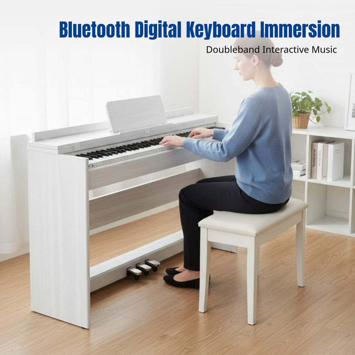 Digital Keyboard, 88-Key Weighted Smart Electric Keyboard, Adult Home Practice