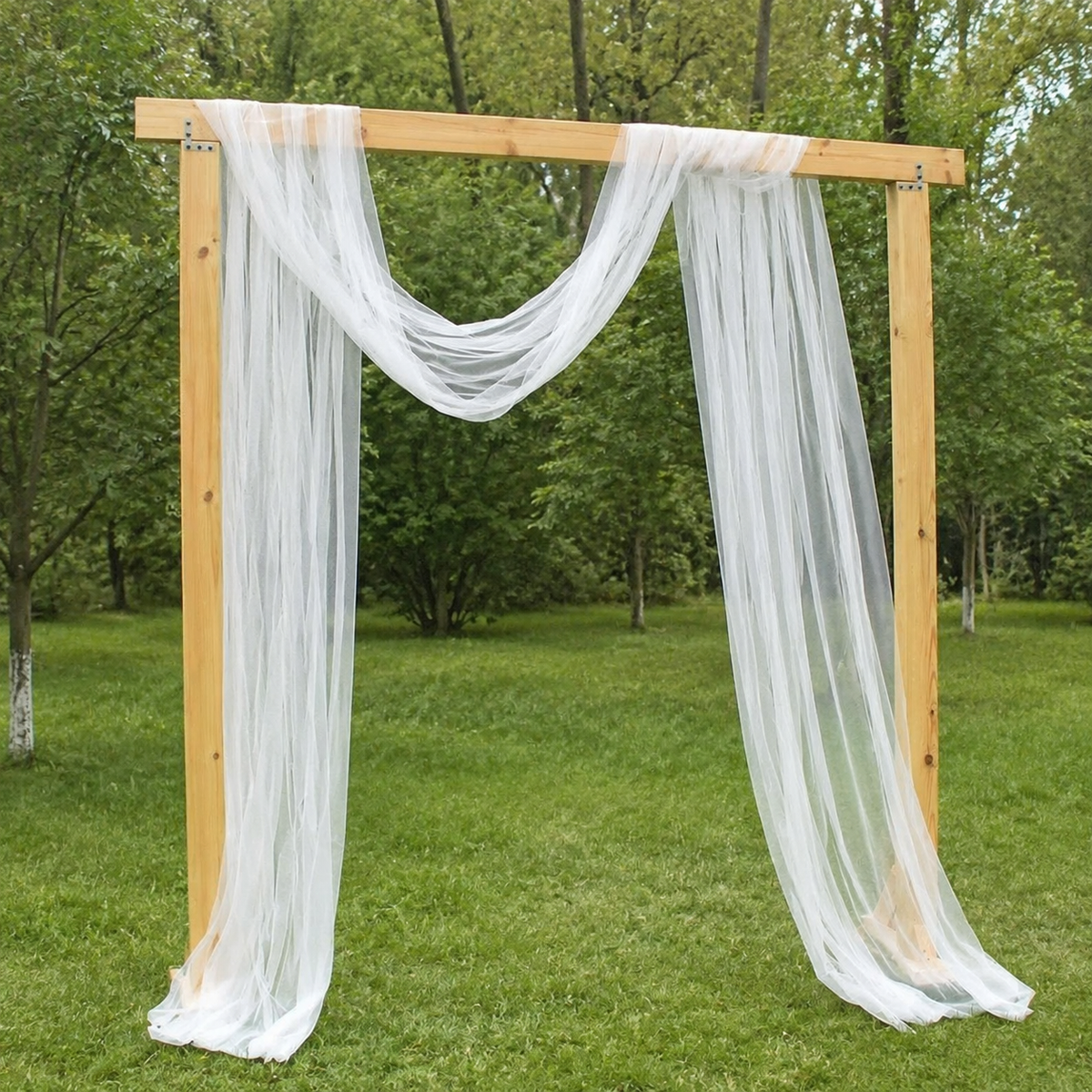 Square Wooden Arch for Wedding, Backdrop Support for Rituals and Photos, Rustic Garden and Event Decoration, Easy Assembly