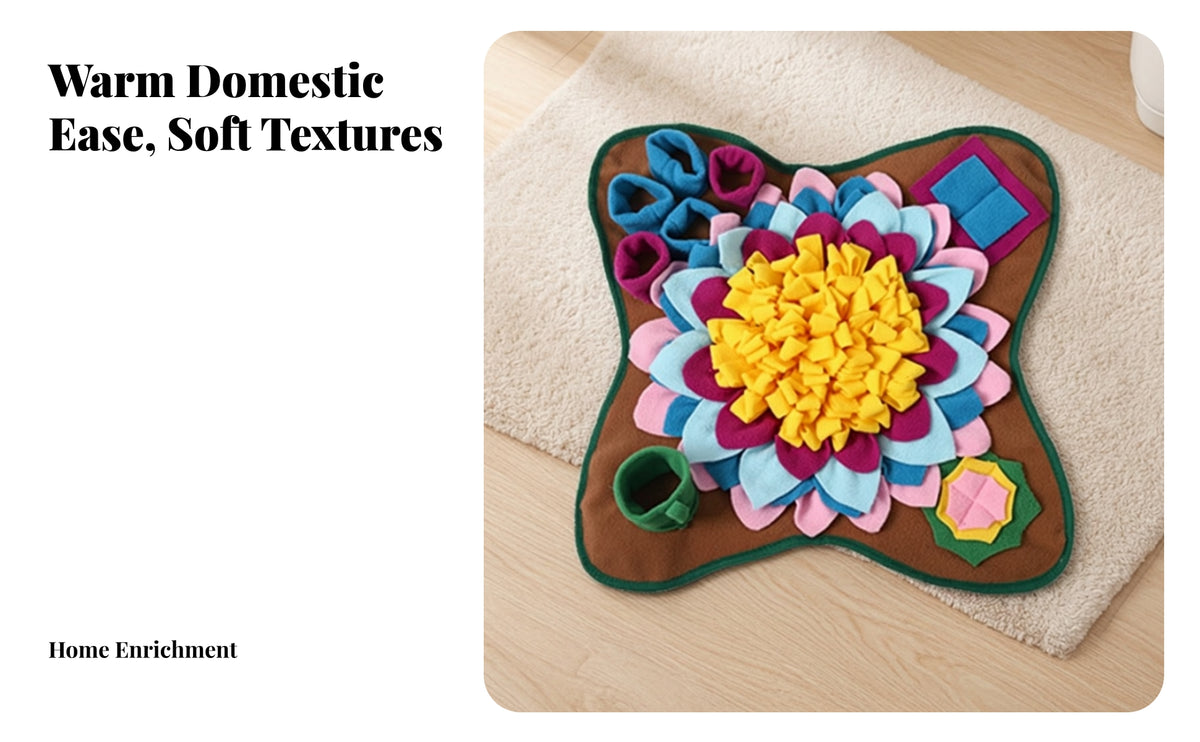 Foraging Mat with Felt Pockets | Soft fleece material, Interactive Layered Design, Foraging Mat with Loops, for olfactory training