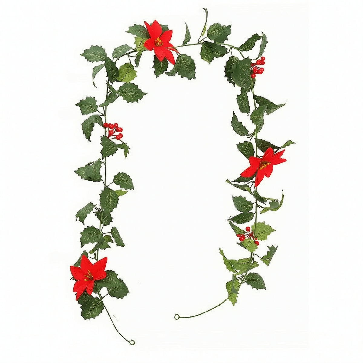 Artificial Christmas Red Berry Pine Vine Garland for Fireplace Home Decor
