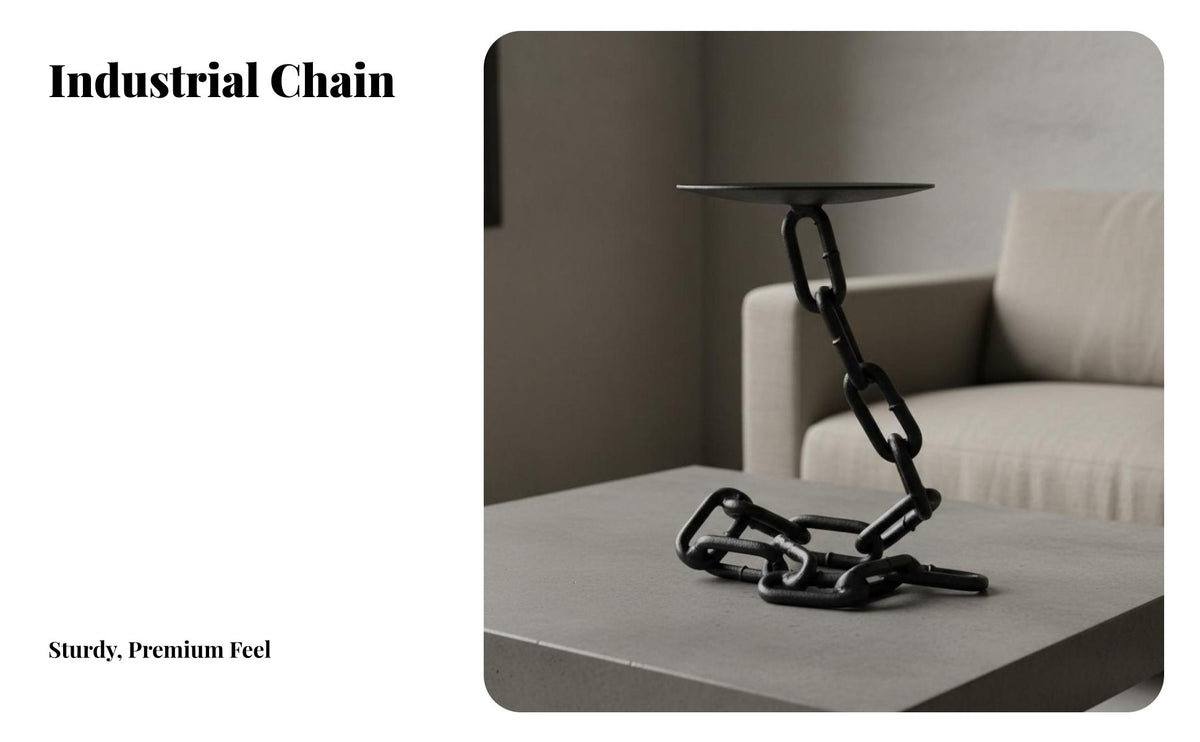 Retro Design Floating Chain Candle Holder Unique Design Iron Chain Candlestick Stable Structure for Event Planners, Bedroom, Parties