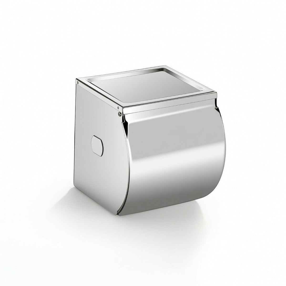 Bathroom Tissue Dispenser with Cover Rustproof Toilet Roll Holder with Shelf Hardware Modern Compact for Bathroom