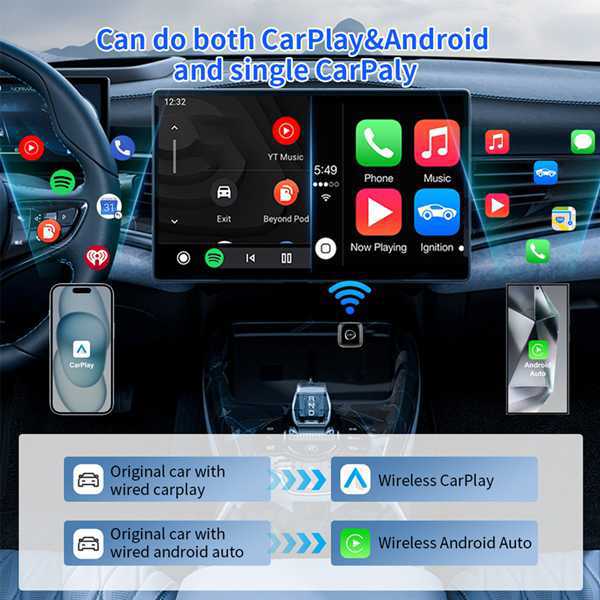 CarPlay Wireless Adapter (Silver, Metal)