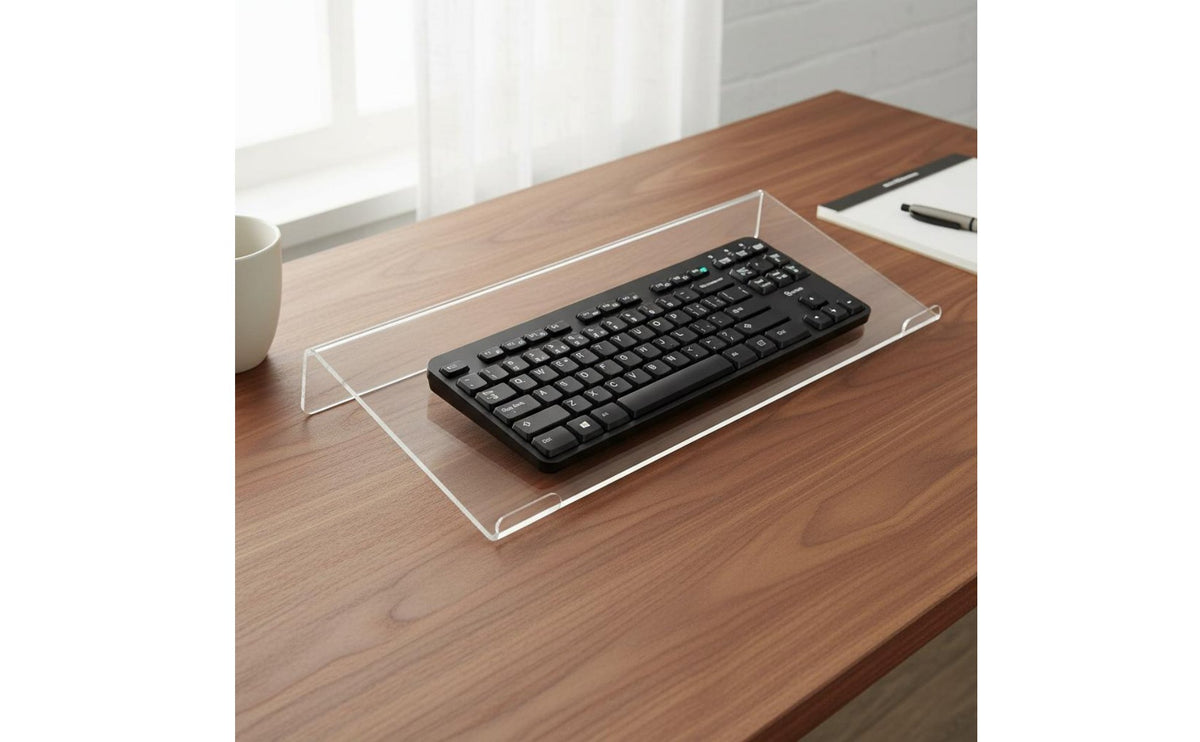 Anti-Slip Acrylic Keyboard Riser Raised Design Transparent Keyboard Stand for Desk