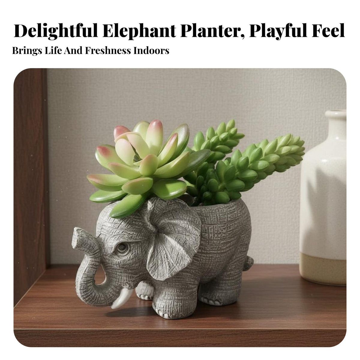 Elephant Planter European Design Resin Elephant Pot Resin Creature Planter Decoration Cute Design Fleshy Plant Creature Pot