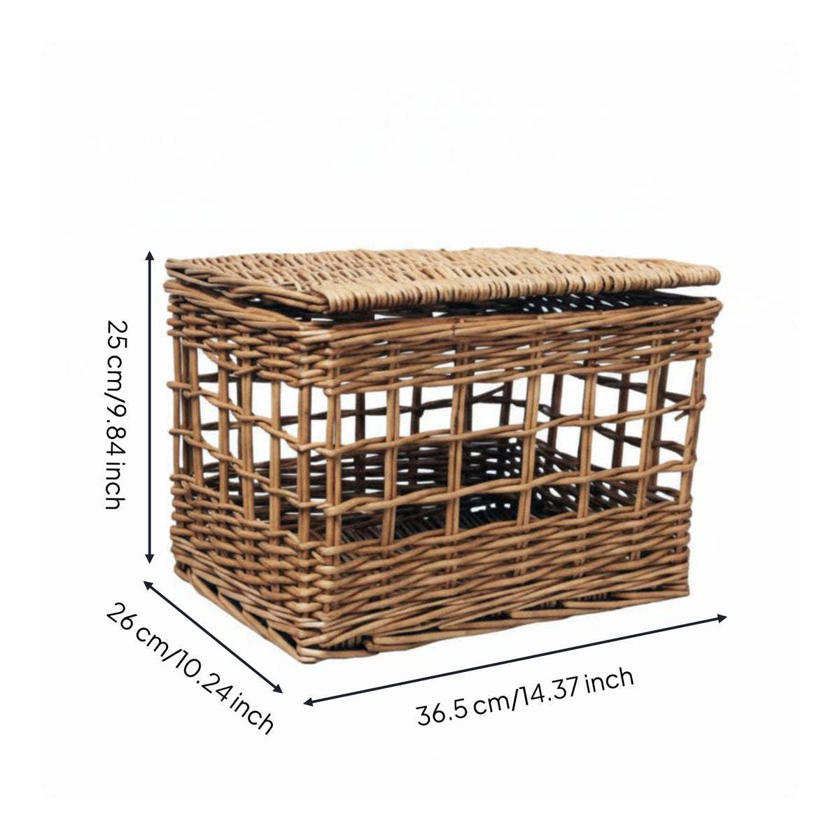 Storage Basket with Lid Rustic Hand Woven Container Basket Decorative for Home Decor