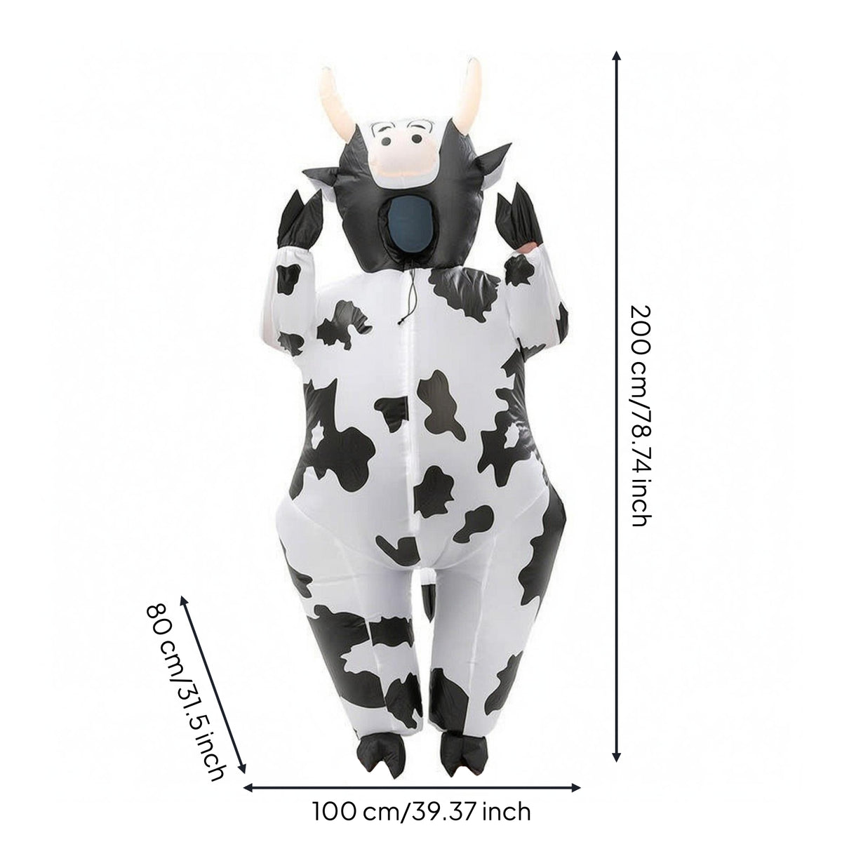 Inflatable Cow Costume Black-and-White Inflate Cow Costume Lightweight