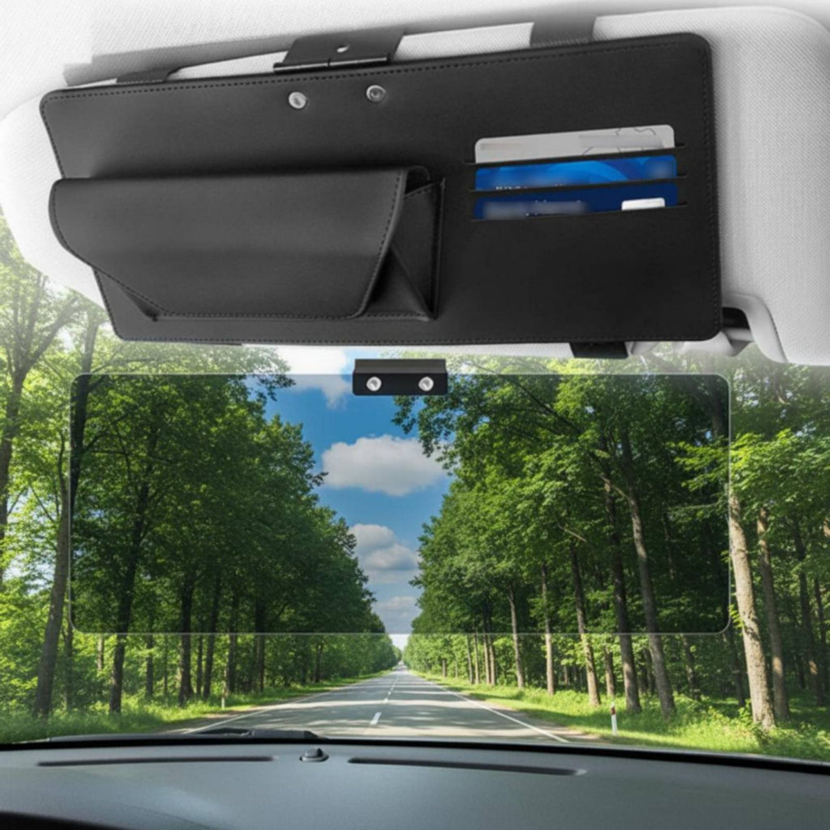 Multifunctional Car Sun Visor Card Holder Sun Visor Glare-Reducing Reducer Glasses Clip for Drivers