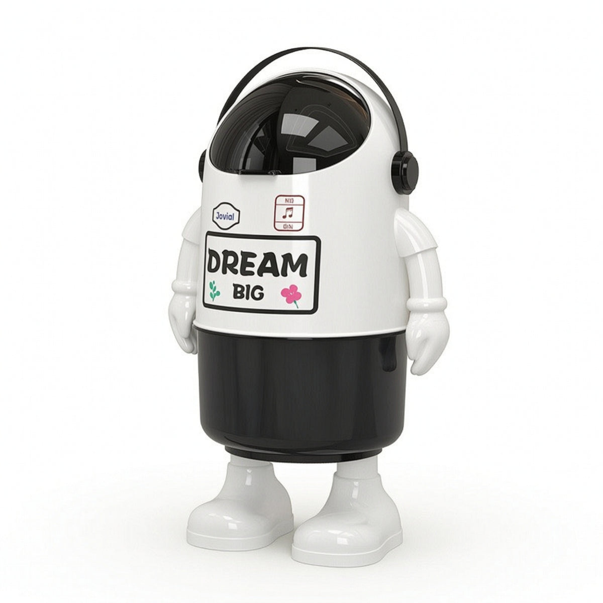Playful Astronaut Trash Can Stylish Astronaut-Themed Trash Can Modern Space Themed Wastebasket Sturdy for Teens, Bedroom