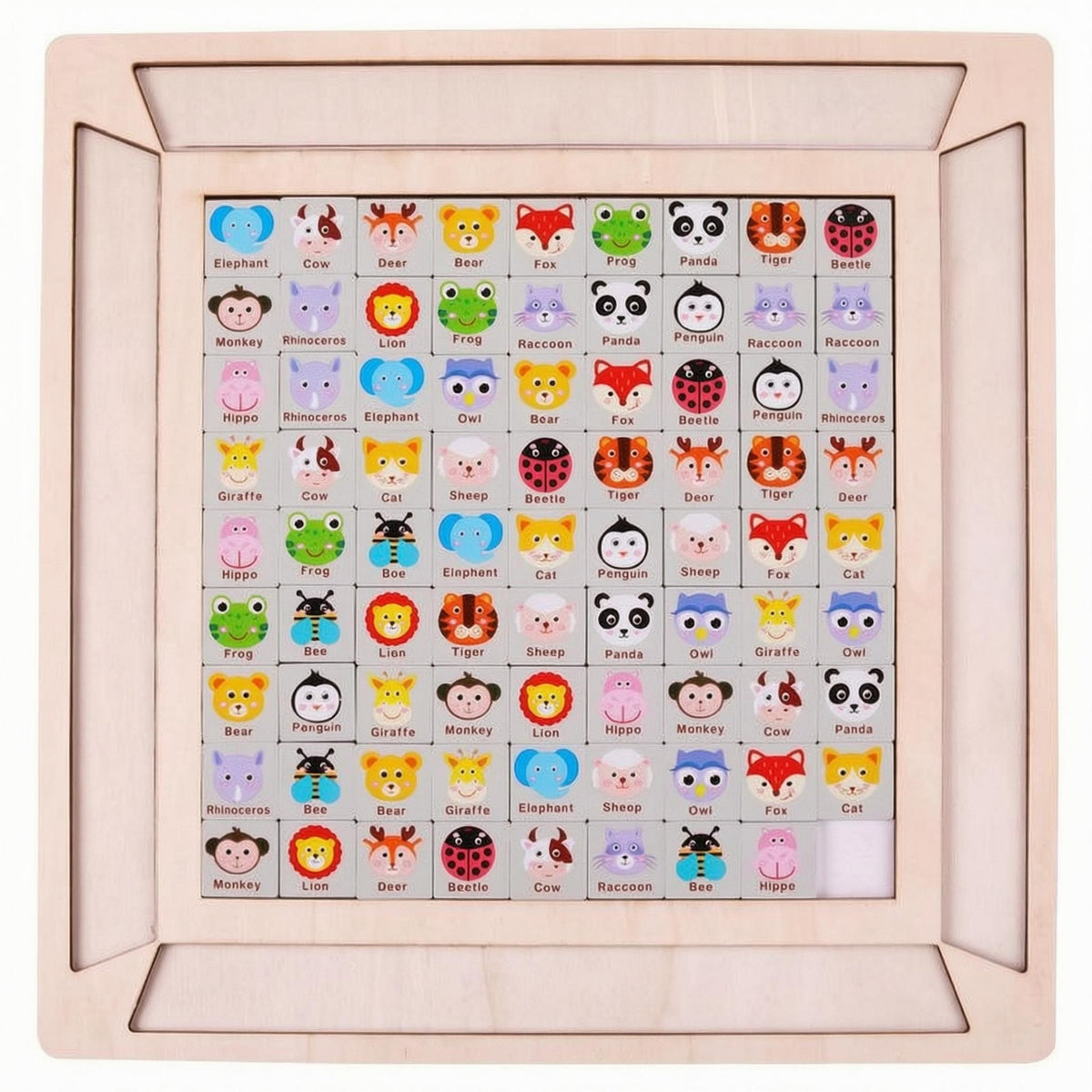 Removable Tiles Wooden Matching Puzzle Early Learning Pair Matching Puzzle Cognitive Development Kids Toy Smooth Finish for Children, Tabletop