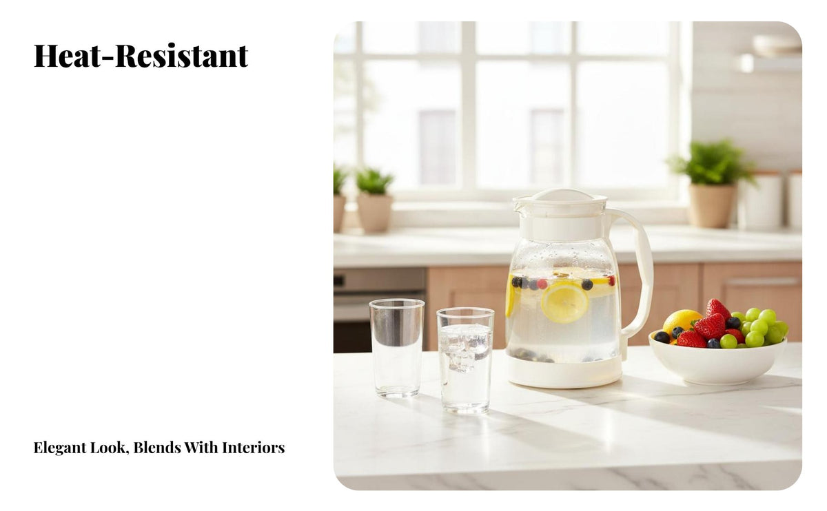 Wide Mouth Glass Water Pitcher Easy to Clean Borosilicate Glass Jug Leak-Proof-Leak-Proof-Resistant Spout for Families, Homeowners, Kitchen