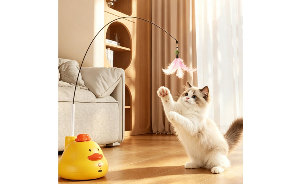Rotating Automatic Cat Teaser Rechargeable Electric Cat Toy Detachable Electric Wand Toy Pet-Safe for Indoor Cats, Kittens, Solo Play