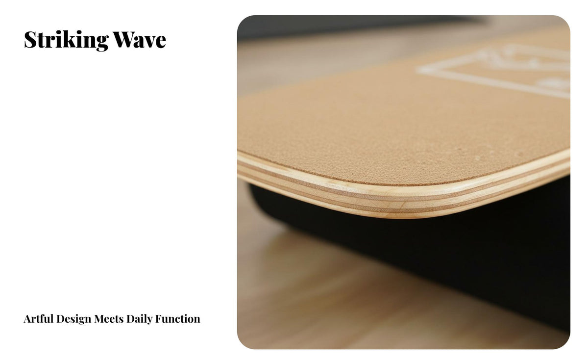 Balance Board with Roller Maple Wood Deck Roller Balance Board Construction Core Strength for Skateboarders, Athletes, Stretching, Home Gym