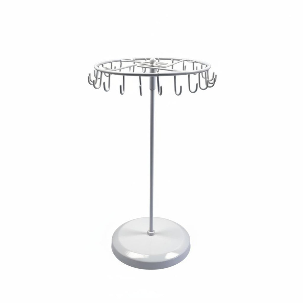 Wrought Iron Rotating Necklace Stand Detachable Design Jewelry Display Rack Stable Base Metal Earring Hanger for Dresser Top, Craft Fair
