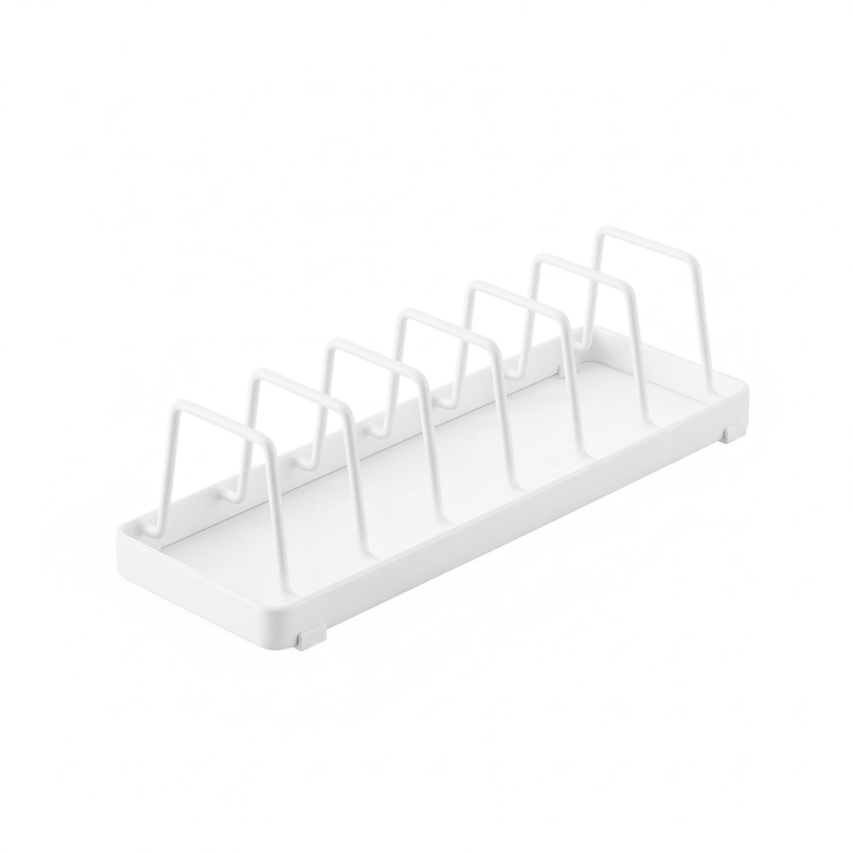 Metal Plate Rack with Dividers Rectangular Plate Rack with Slots Slimline Cabinet Dish Organizer Compact for Countertop, Pantry