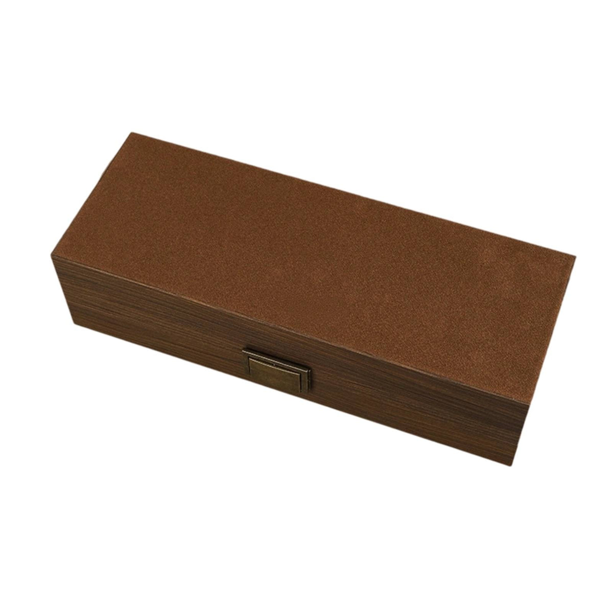 Watch Organizer with Glass Lid Wooden Timepiece Organizer Storage Box with Glass Lid Wood-Grain for Collectors, Dresser, Bedside Table, Retail Counter