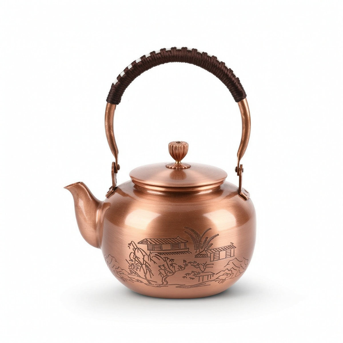 Copper Tea Kettle Handcrafted Tea Kettle Traditional Cookware for Collectors