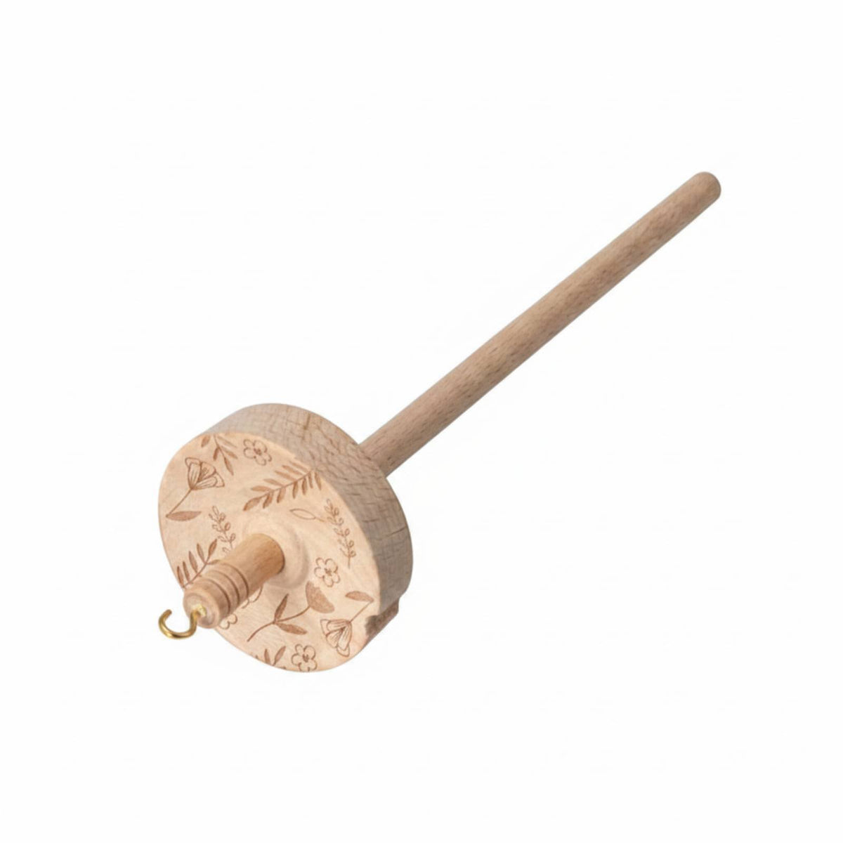 Natural Wood Wooden Drop Spindle Lightweight Drop Spindle Portable Wooden Yarn Twisting Tool Polished Finish for Beginners, Hobbyists, Workshops, Travel