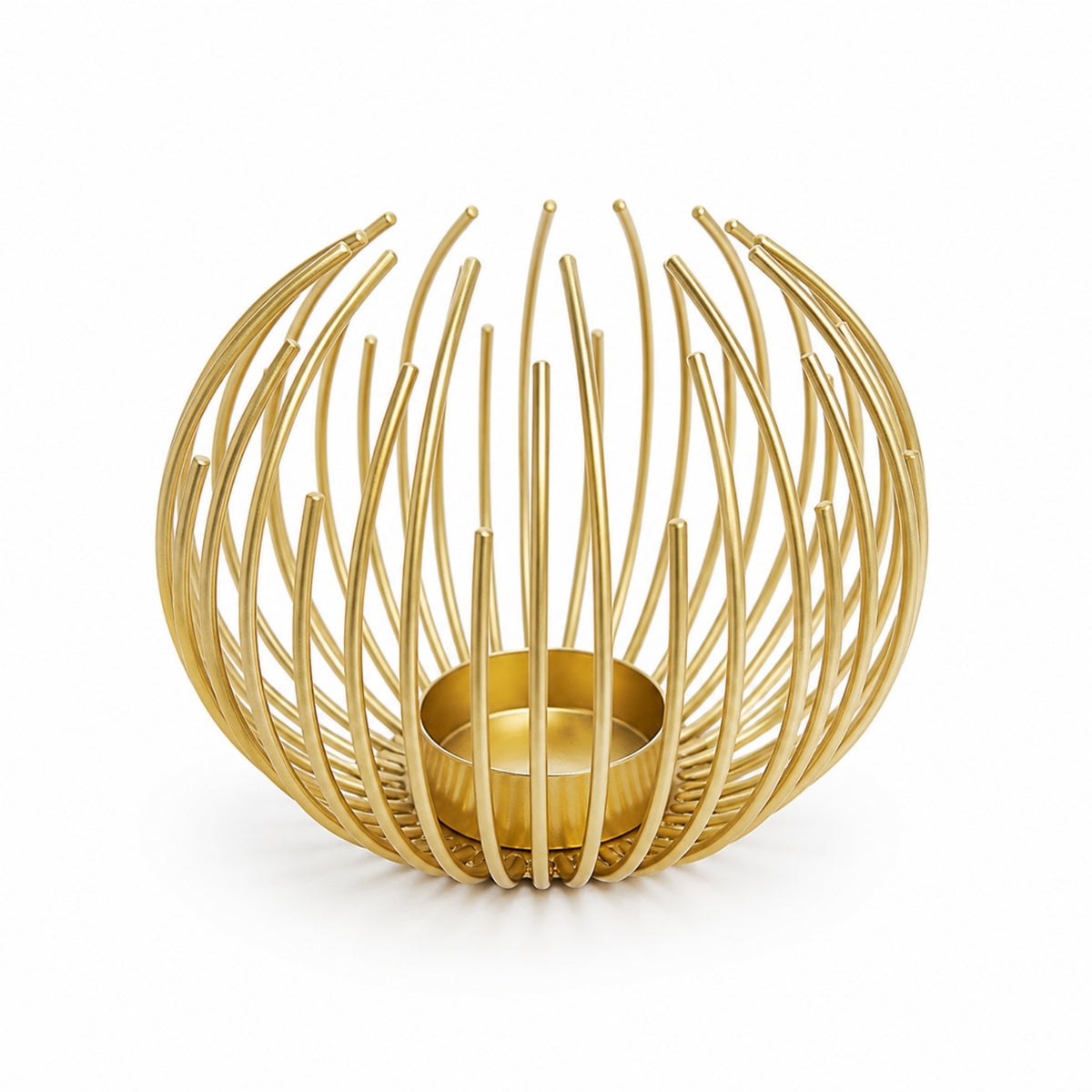Airy Candle Holder with Cup Base Metal Wire Candle Holder Elegant Tabletop Accent Decorative for Dining Table, Candlelight Dinner