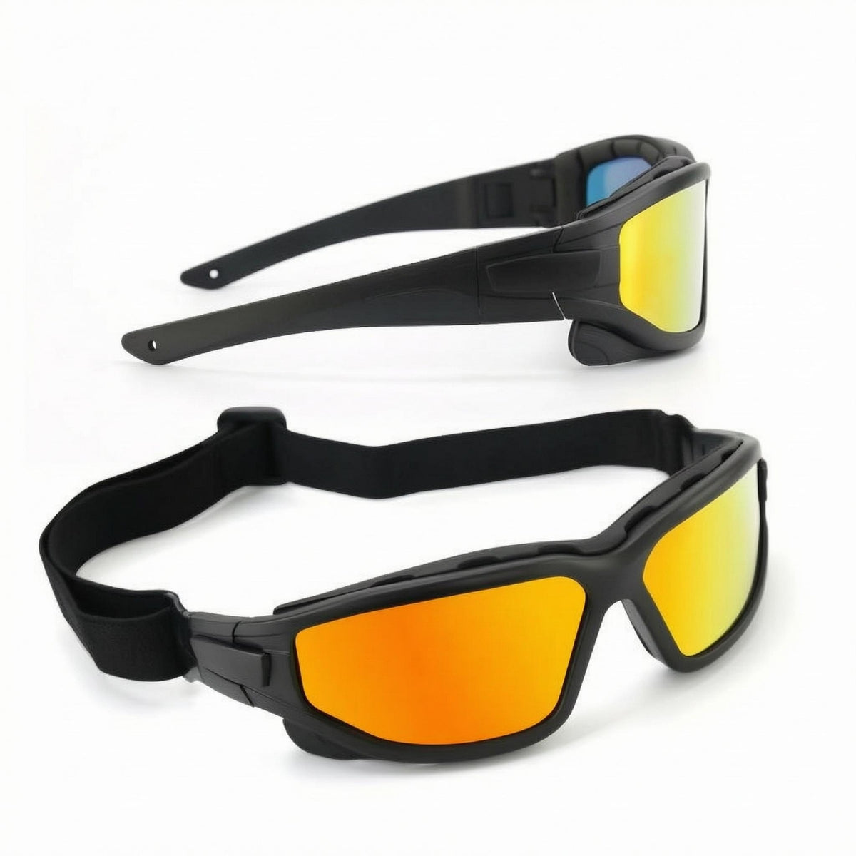 Water Sports Sunglasses Foam Seal Goggles Style Sunglasses Eyewear Mirrored Lenses Close Fitting