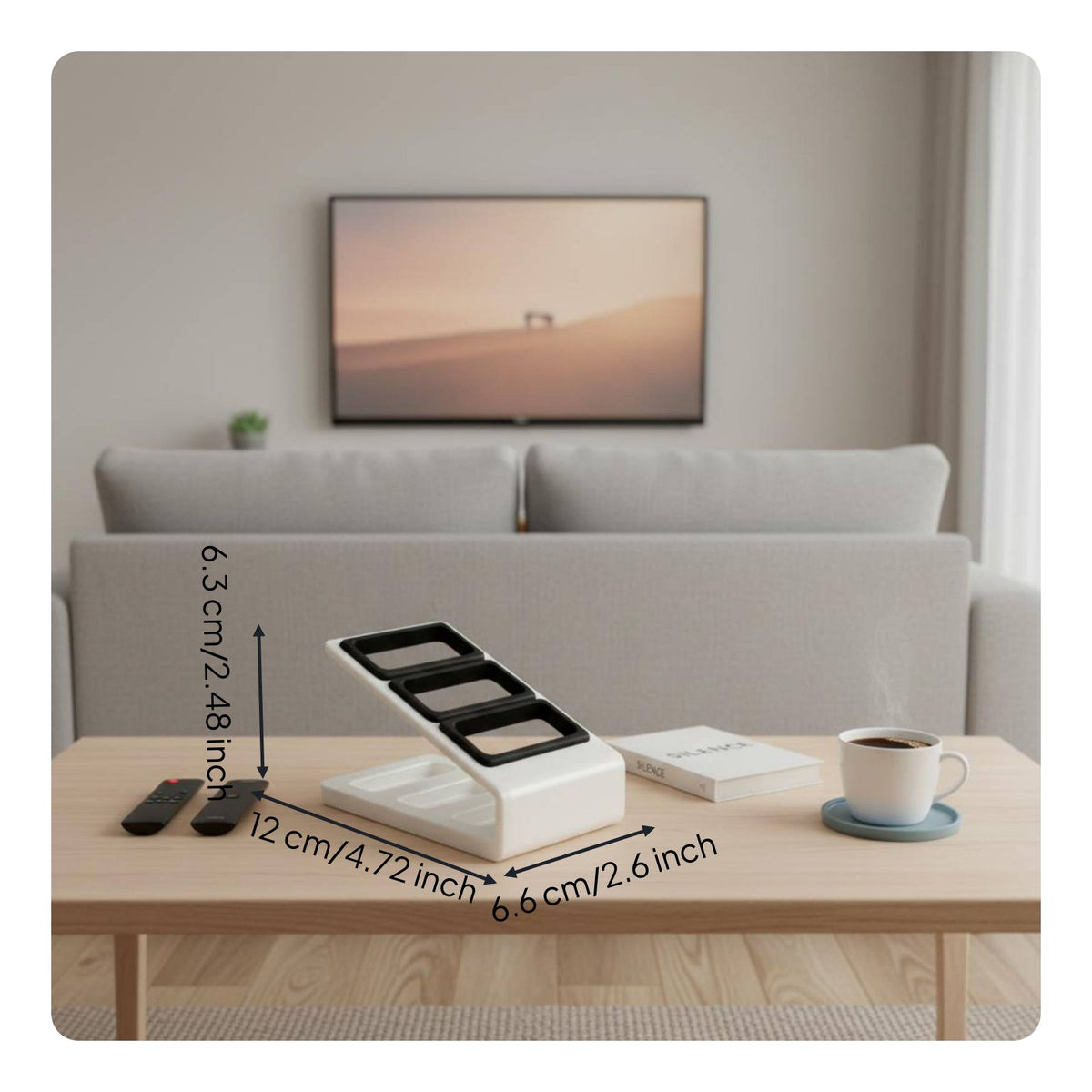 Minimalist Design Multi-Slot Controller Stand Space Saving 3D Printed Controller Organizer Long-Lasting for Living Room, Nightstand, Bedroom