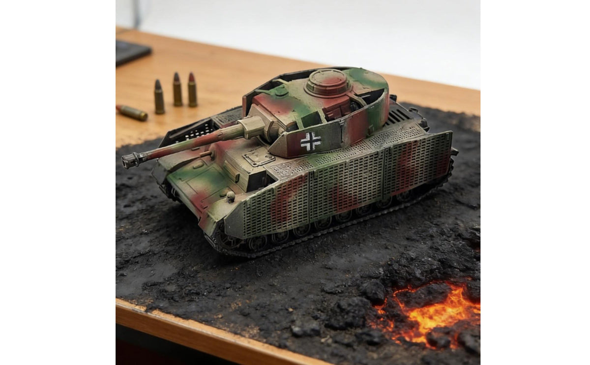 Collectible 1/144 Scale Armored Vehicle Model High Intricacy Finished Armored Vehicle Display Piece Movable Turret Educational for Gamers