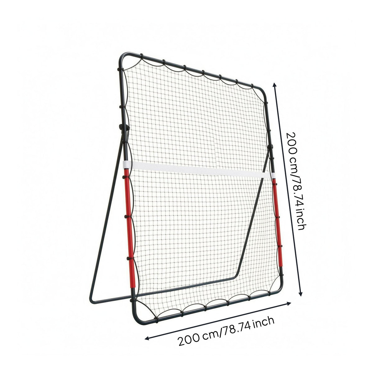 5 Angle Settings Tennis Rebound Training Net Black Metal Frame Adjustable Tennis Rebound Net Mesh Netting