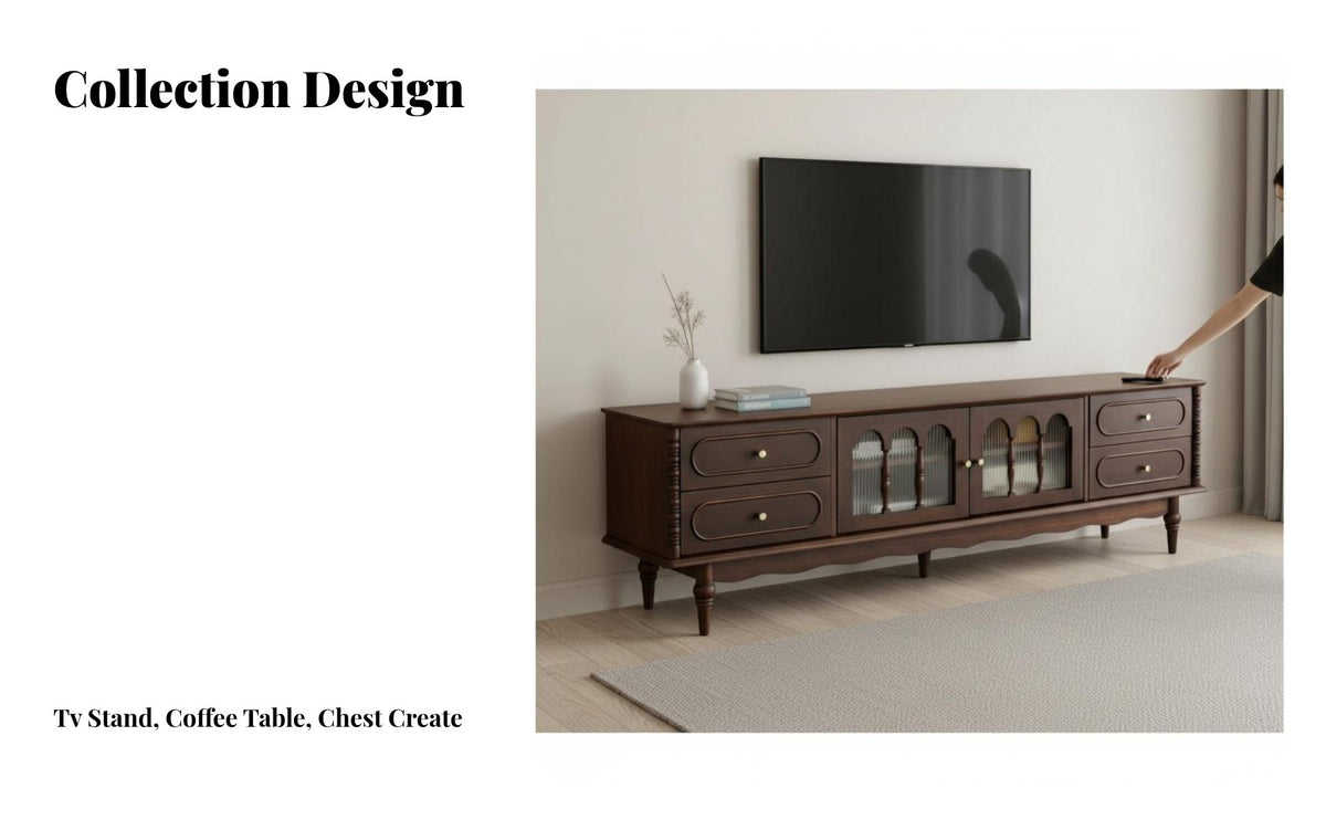 Multi-Drawer Credenza French Country design Storage Cabinet Vintage Design Household Furniture for Homeowners, Renters, Living Room, Entryway, Bedroom