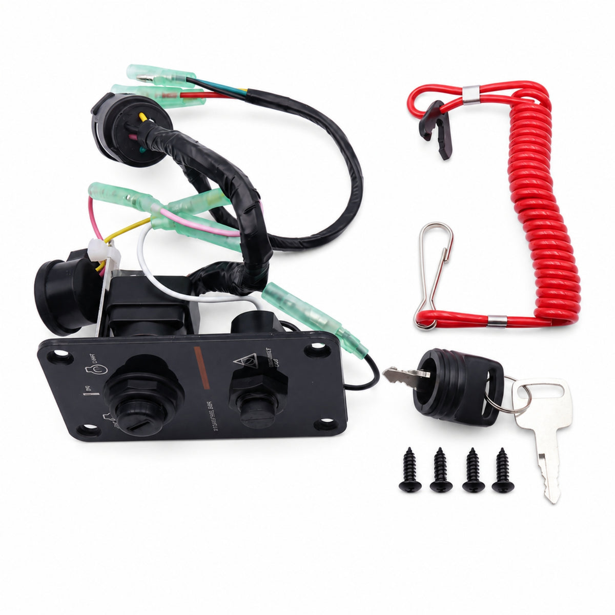 Outboards Engine Control Panel Proper Fit Outboards Ignition Switch Panel Easy Install Ignition Switch with Lanyard for Boats