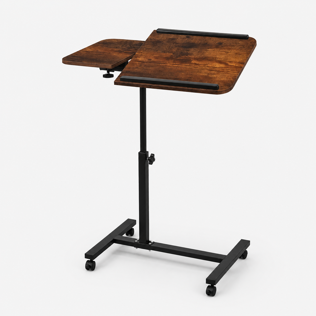 Foldable Adjustable Mobile Bedside Table with Wheels