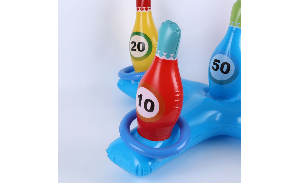 Numbered Inflatable Bowling Target Game Brightly Colored Inflatable Hoop Toss Game Matching Set