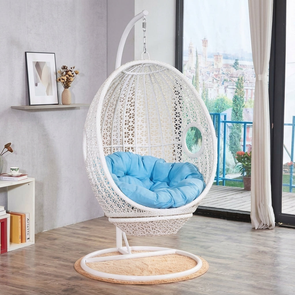 PE Rattan Hanging Chair, Modern Minimalist Hammock Chair, Indoor & Outdoor Use