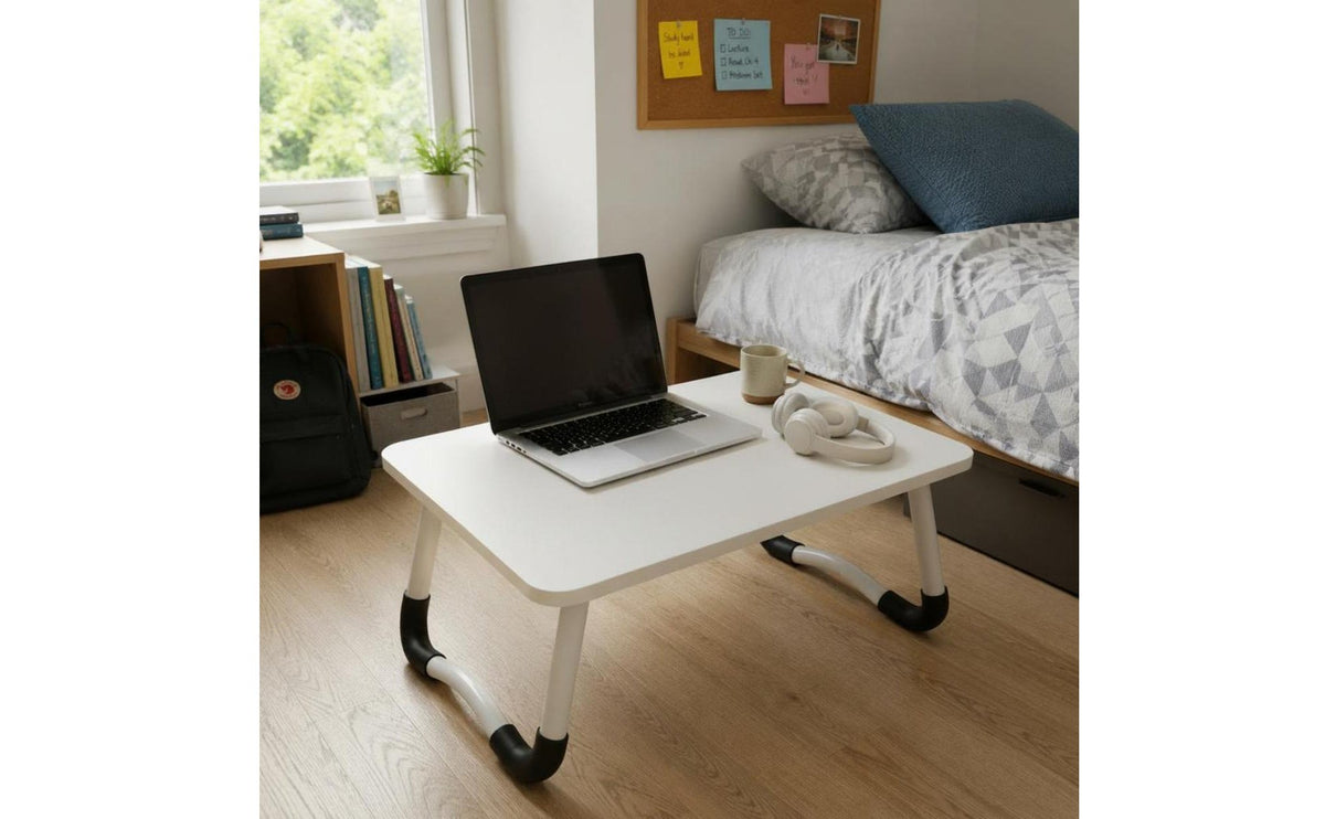 Easy to Fold Foldable Laptop Table Compact Folding Study Desk Built-in Storage for Bay Window